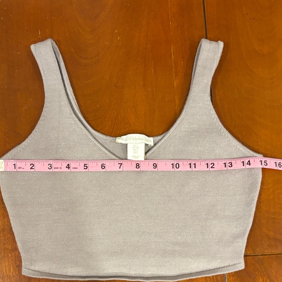 House of Harlow 1960 Gray V-Neck Crop Top - Picture 3 of 7